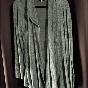 Grace & Lace Green Open Front Cardigan Sweater